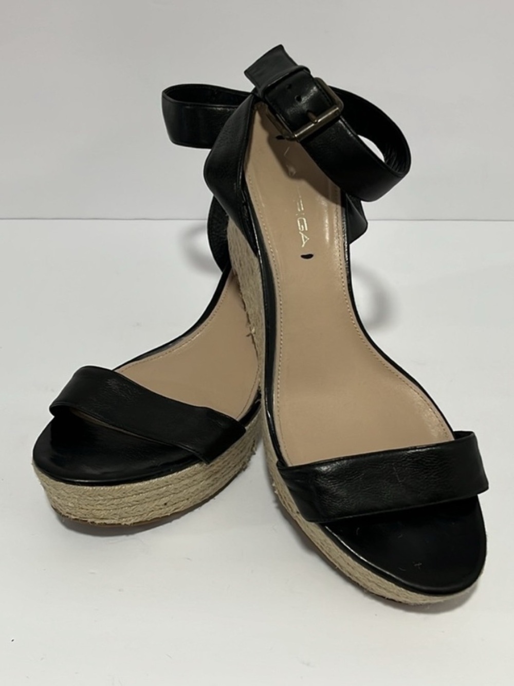 VIA SPIGA Espadrille Wedge Sandals with Ankle Strap